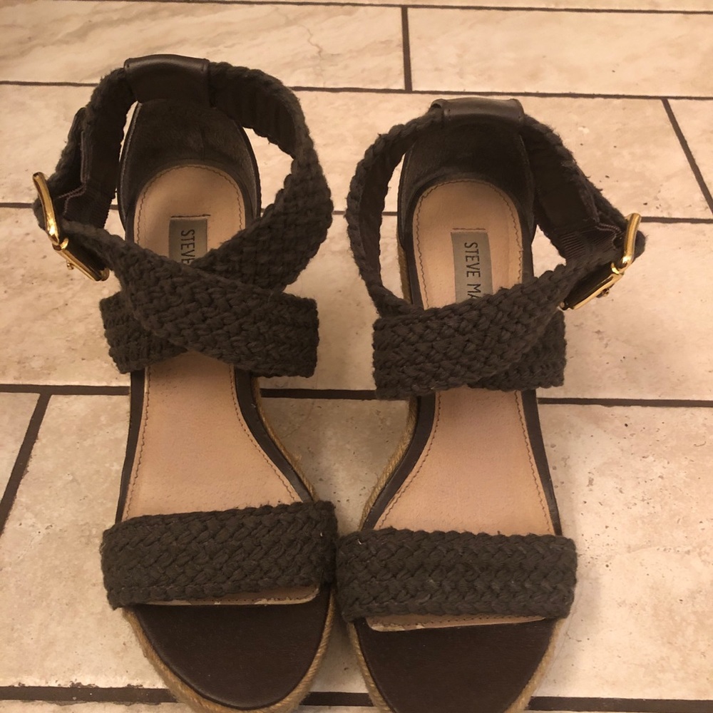 Steve Madden Skyler Brown Wedges/Heels 7 1/2